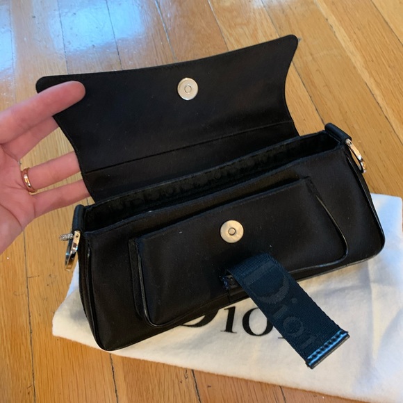 Dior black satin bag crystal embellished handle - Picture 10 of 15